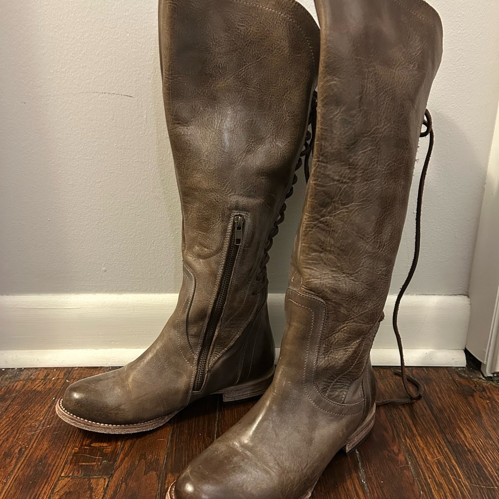 Freebird Dark Brown Lace-Up Leather Boots